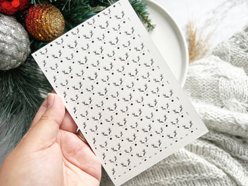 1 Sheet, Approx 13x90cm, Christmas Print Water Decal Image Transfer for Polymer Clay / Ceramics